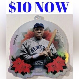 Babe Ruth 2025 Topps New York Yankees Christmas Holiday Ornament Baseball Card